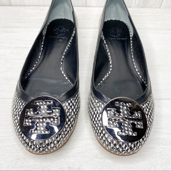 Tory Burch Shoes - Tory Burch | Reva Logo Flats Snake Print Sz. 9.5